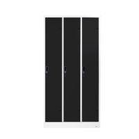 KOL 3-Door Locker Cabinet with 1 Clothes Hanging Rod, 2 Shelves, and Individual Door Locks-4